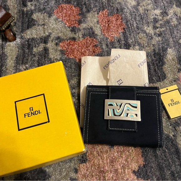 Fendi Black Wallet with Multicolor Buckle - Picture 1 of 6